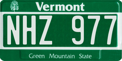 VT license plate NHZ977