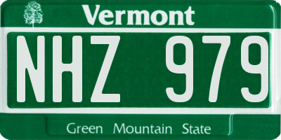 VT license plate NHZ979