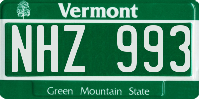 VT license plate NHZ993