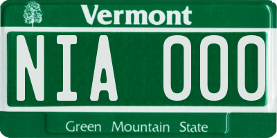 VT license plate NIA000