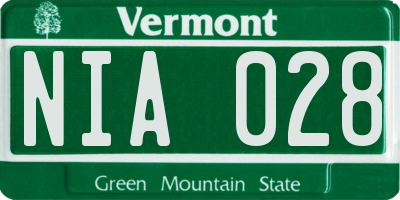 VT license plate NIA028