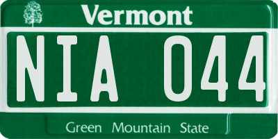 VT license plate NIA044