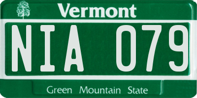 VT license plate NIA079