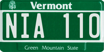 VT license plate NIA110