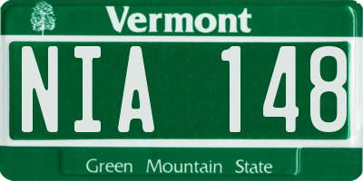 VT license plate NIA148