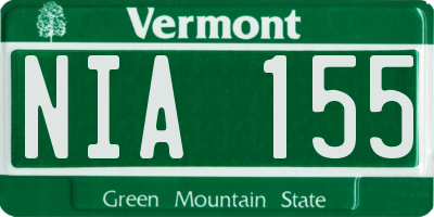 VT license plate NIA155