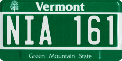 VT license plate NIA161