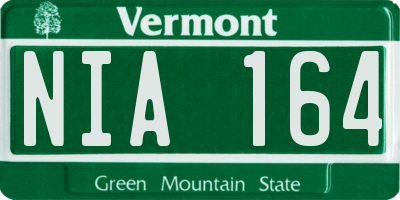 VT license plate NIA164