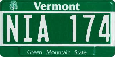 VT license plate NIA174