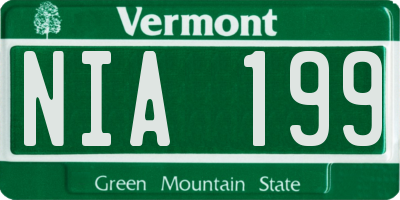 VT license plate NIA199