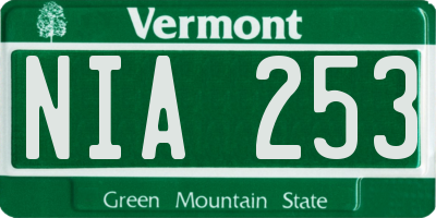 VT license plate NIA253