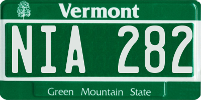 VT license plate NIA282