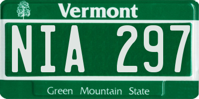 VT license plate NIA297