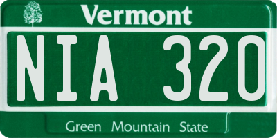 VT license plate NIA320