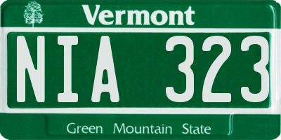 VT license plate NIA323