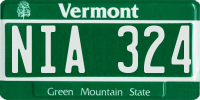 VT license plate NIA324