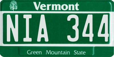 VT license plate NIA344