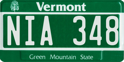 VT license plate NIA348