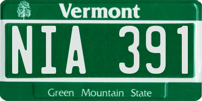 VT license plate NIA391