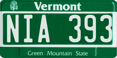VT license plate NIA393