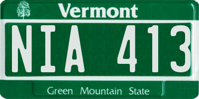 VT license plate NIA413