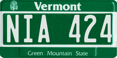VT license plate NIA424