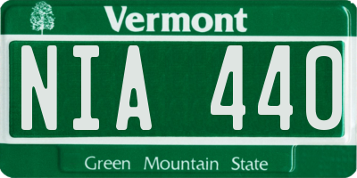 VT license plate NIA440