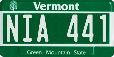 VT license plate NIA441