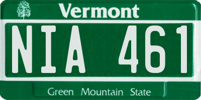 VT license plate NIA461
