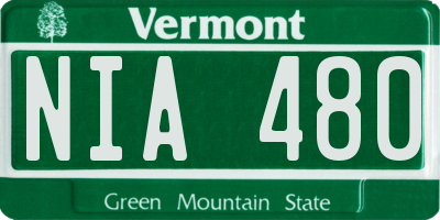 VT license plate NIA480