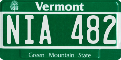 VT license plate NIA482