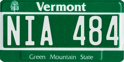 VT license plate NIA484