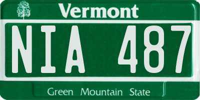 VT license plate NIA487