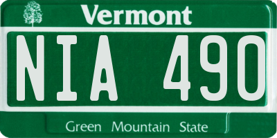 VT license plate NIA490