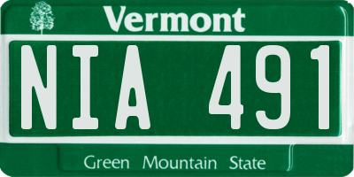 VT license plate NIA491