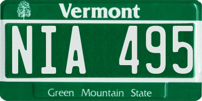 VT license plate NIA495