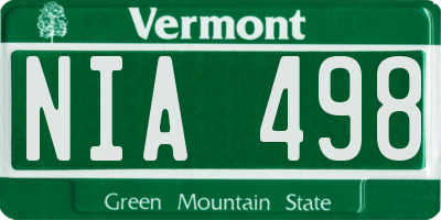 VT license plate NIA498