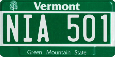 VT license plate NIA501