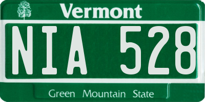 VT license plate NIA528