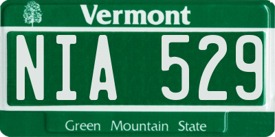 VT license plate NIA529