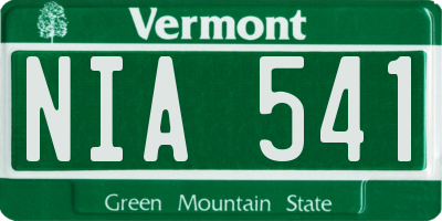 VT license plate NIA541