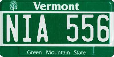 VT license plate NIA556