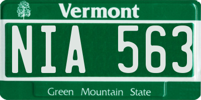 VT license plate NIA563
