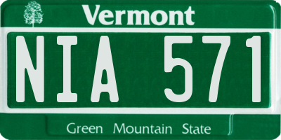 VT license plate NIA571