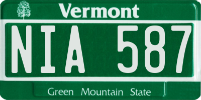 VT license plate NIA587