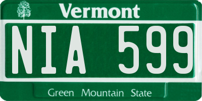 VT license plate NIA599