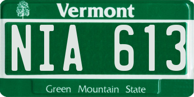 VT license plate NIA613