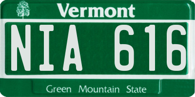 VT license plate NIA616
