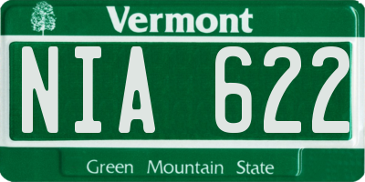 VT license plate NIA622