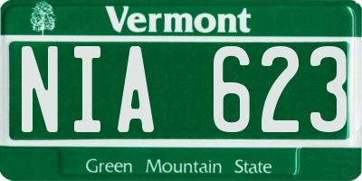VT license plate NIA623